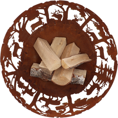 Cuenco de Fuego Ciervos Bosque